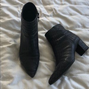 Stuart Weitzman crocodile inspired booties